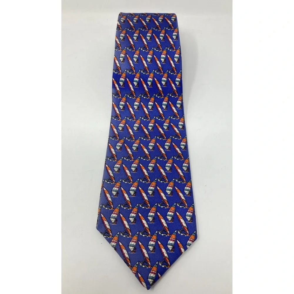 LAUREN RALPH LAUREN SAIL BOARDING MADE IN USA SILK MEN'S‎ NECK TIE WIND SURFING